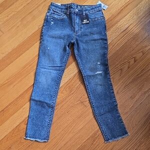 GAP Blue Distressed Slim-Fit Jeans
